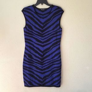 Express knit sleeveless mini dress size L navy and black